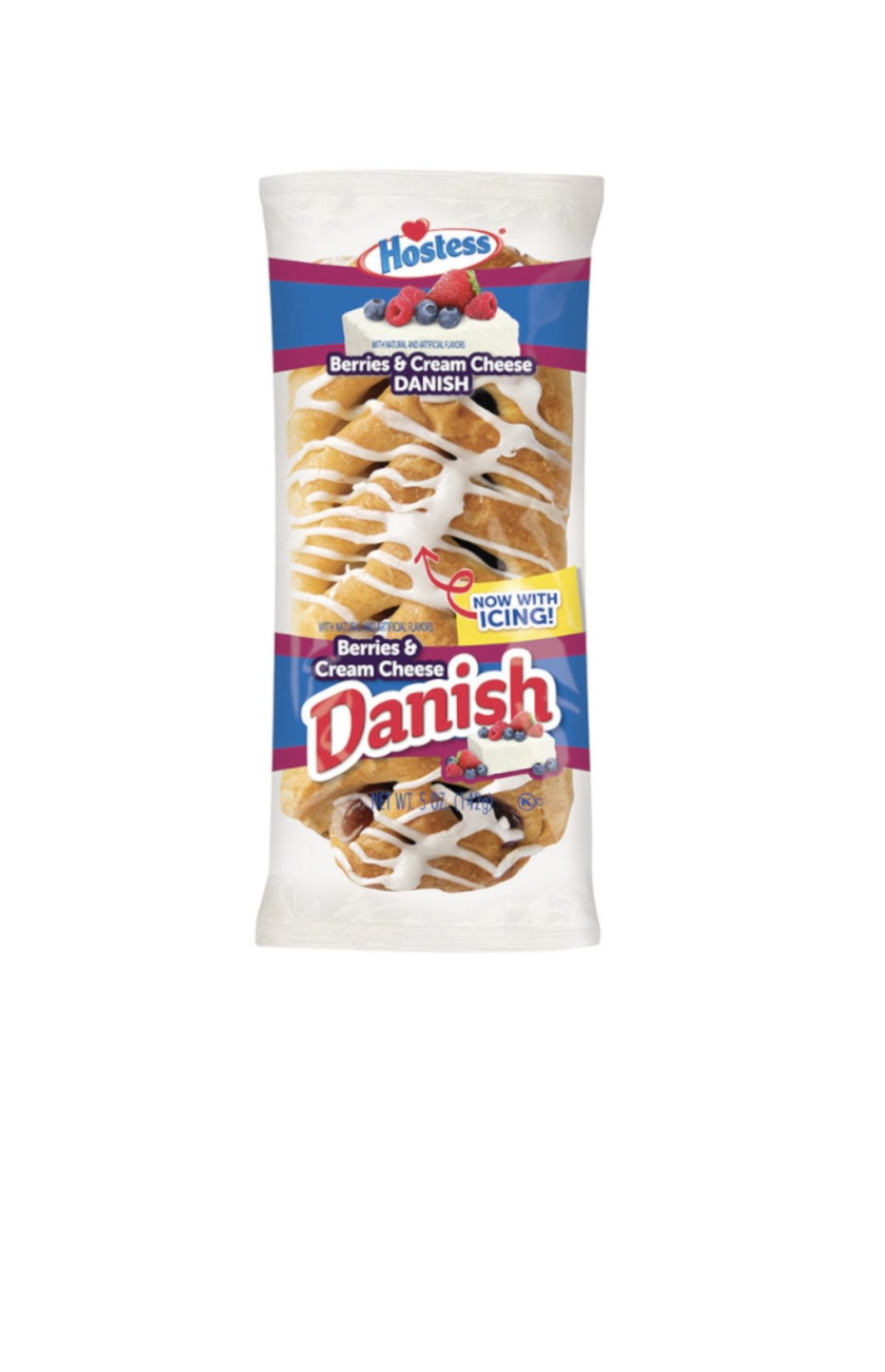 Hostess Iced Berries & Cream Cheese Danish Single Serve 5oz (142g)