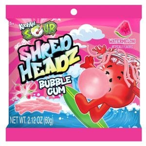 Kool-Aid Sour Shred Headz Watermelon Bubblegum 60g
